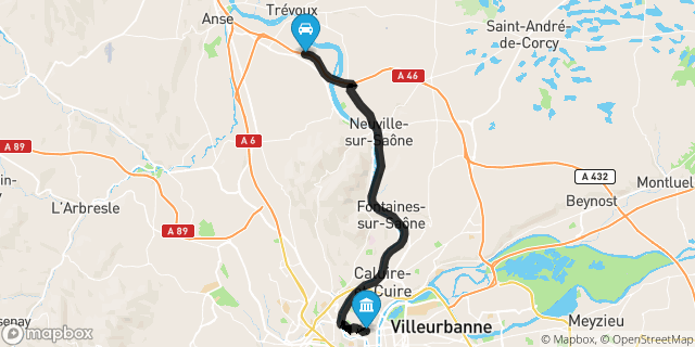 Itinéraire vers Lyon