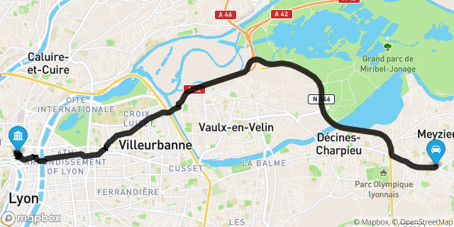Itinéraire vers Lyon