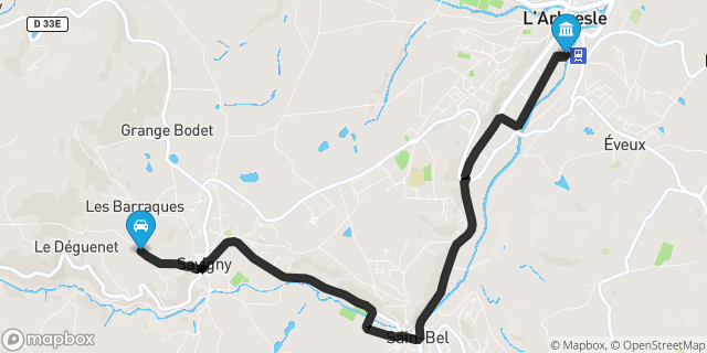 Itinéraire vers L'Arbresle