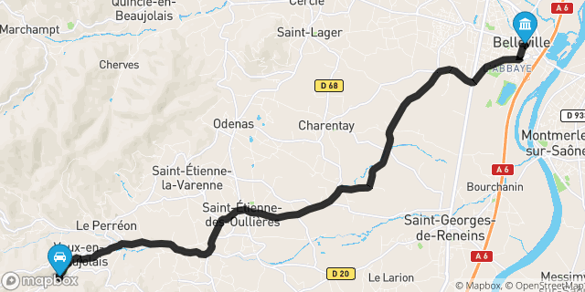 Itinéraire vers Belleville