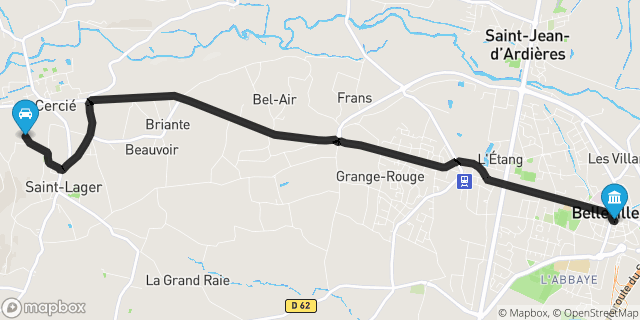 Itinéraire vers Belleville