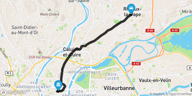 Itinéraire vers Lyon