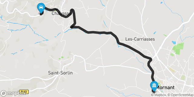 Itinéraire vers Mornant