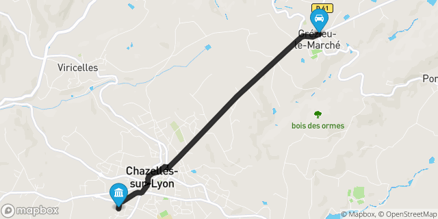 Itinéraire vers Chazelles-sur-Lyon
