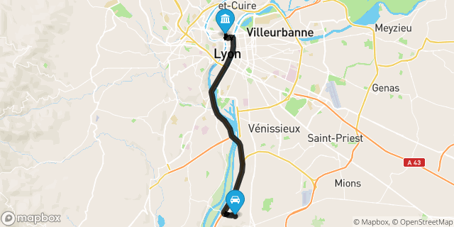 Itinéraire vers Lyon