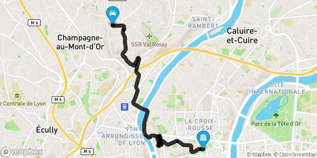 Itinéraire vers Lyon