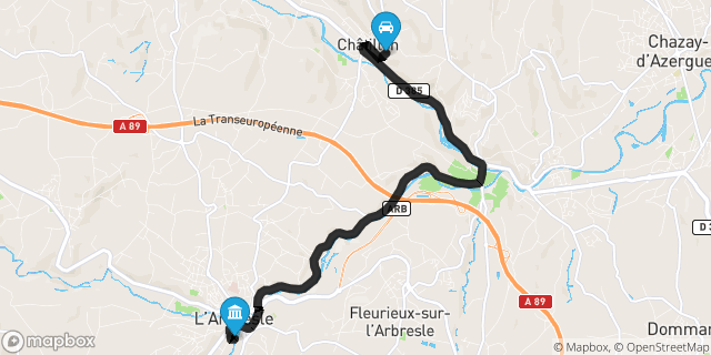 Itinéraire vers L'Arbresle
