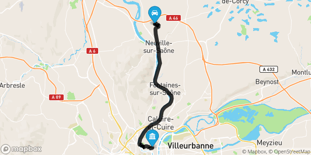 Itinéraire vers Lyon