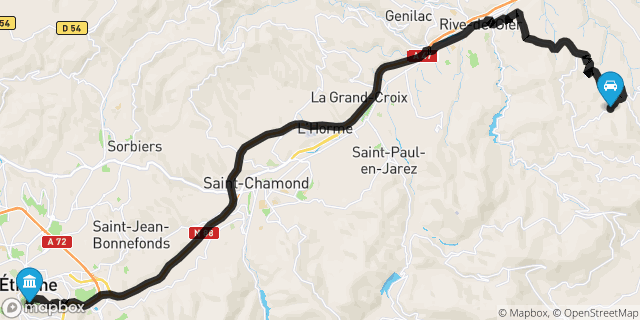 Itinéraire vers Saint-Étienne