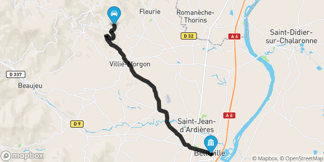 Itinéraire vers Belleville