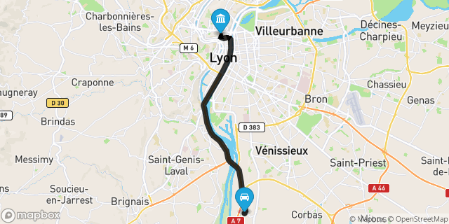 Itinéraire vers Lyon