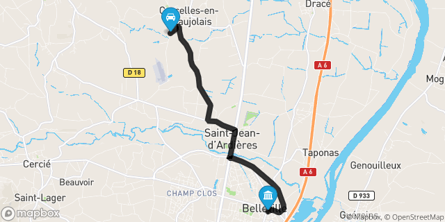 Itinéraire vers Belleville