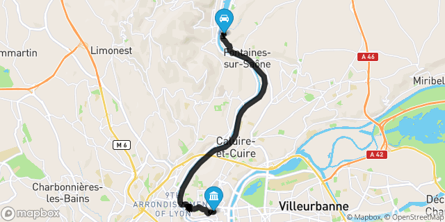 Itinéraire vers Lyon