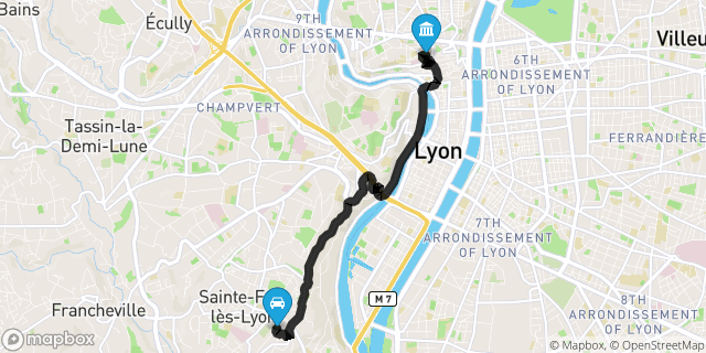 Itinéraire vers Lyon