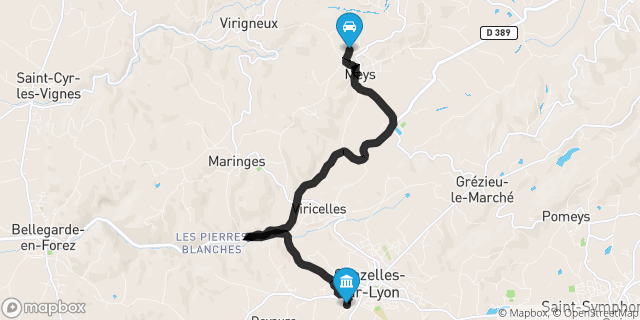 Itinéraire vers Chazelles-sur-Lyon