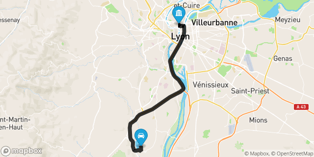 Itinéraire vers Lyon