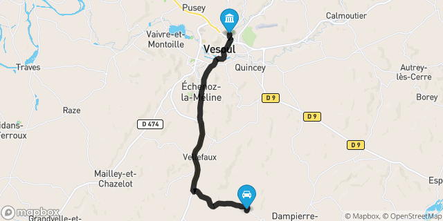 Itinéraire vers Vesoul
