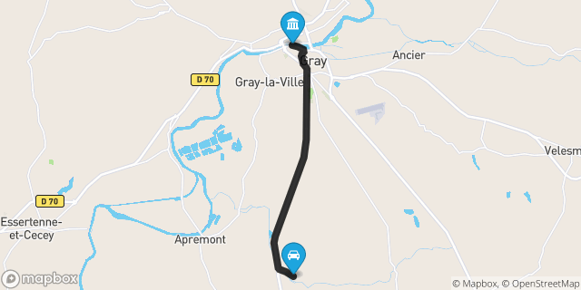 Itinéraire vers Gray