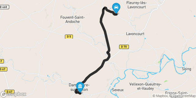 Itinéraire vers Dampierre-sur-Salon