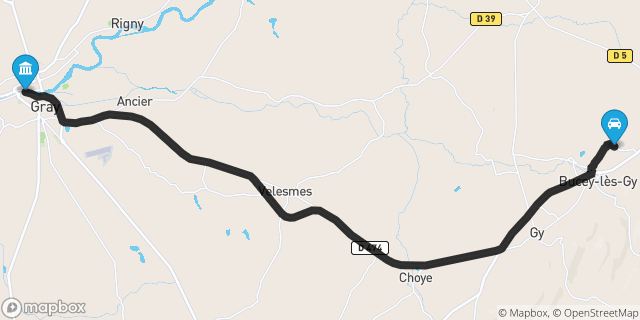 Itinéraire vers Gray