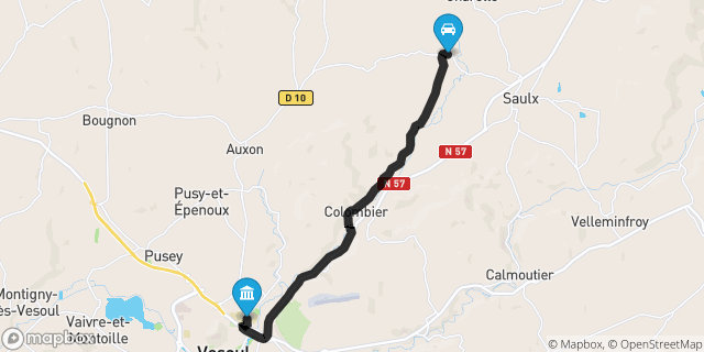 Itinéraire vers Vesoul