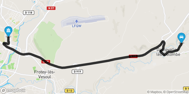 Itinéraire vers Vesoul