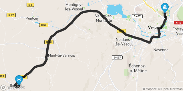 Itinéraire vers Vesoul
