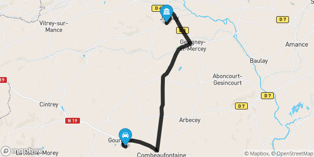 Itinéraire vers Jussey