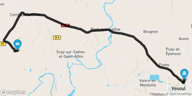 Itinéraire vers Vesoul