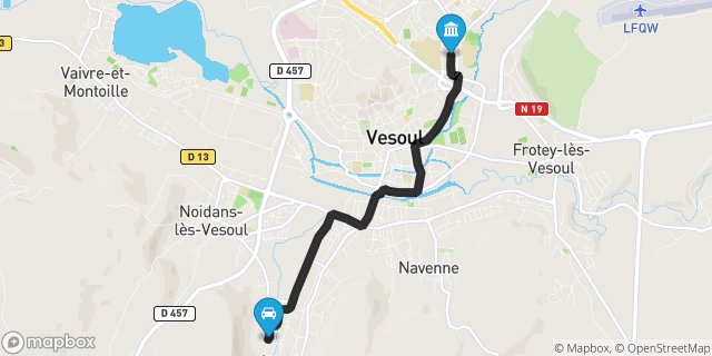 Itinéraire vers Vesoul