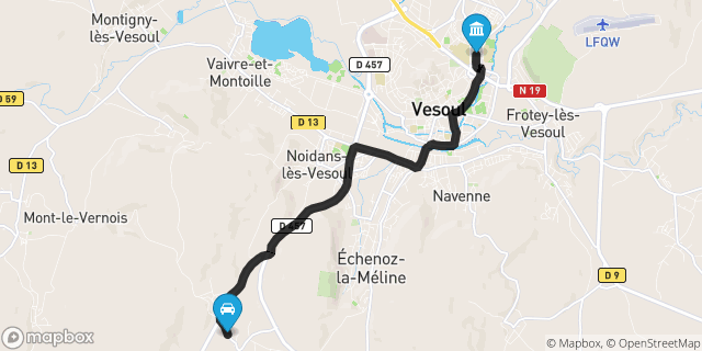 Itinéraire vers Vesoul