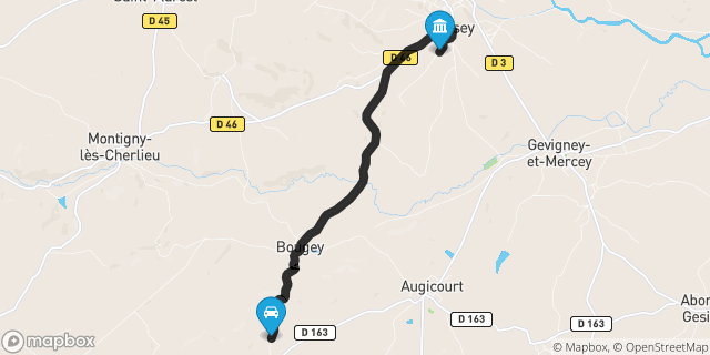 Itinéraire vers Jussey