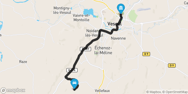 Itinéraire vers Vesoul