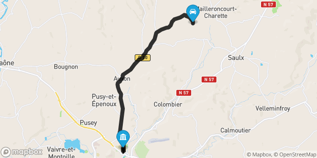 Itinéraire vers Vesoul
