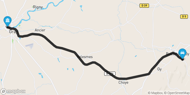 Itinéraire vers Gray