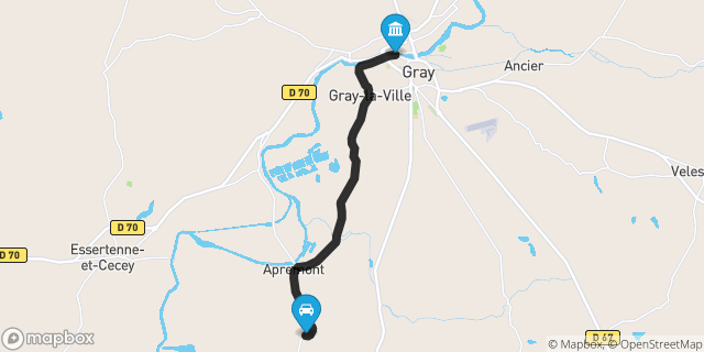 Itinéraire vers Gray
