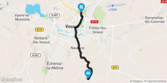 Itinéraire vers Vesoul