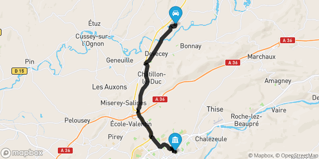Itinéraire vers Besançon