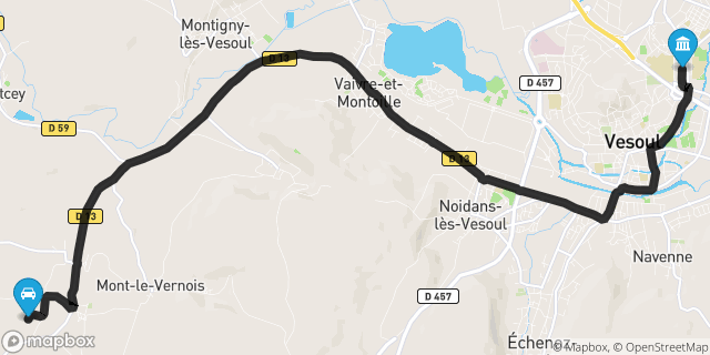 Itinéraire vers Vesoul