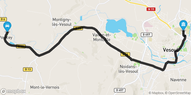 Itinéraire vers Vesoul