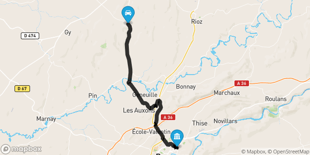 Itinéraire vers Besançon
