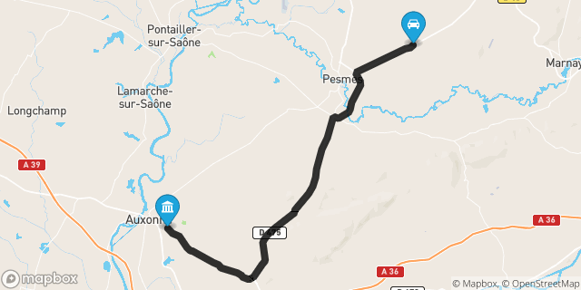 Itinéraire vers Auxonne