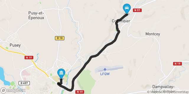 Itinéraire vers Vesoul