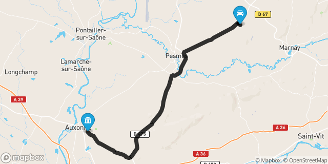 Itinéraire vers Auxonne