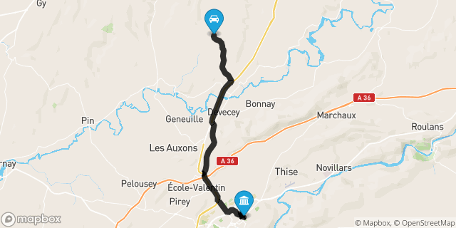 Itinéraire vers Besançon