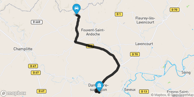 Itinéraire vers Dampierre-sur-Salon
