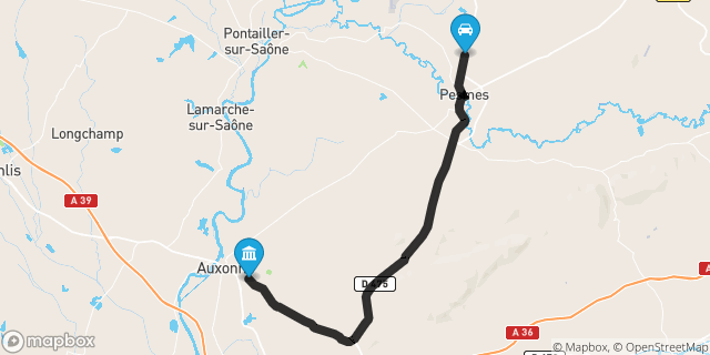 Itinéraire vers Auxonne