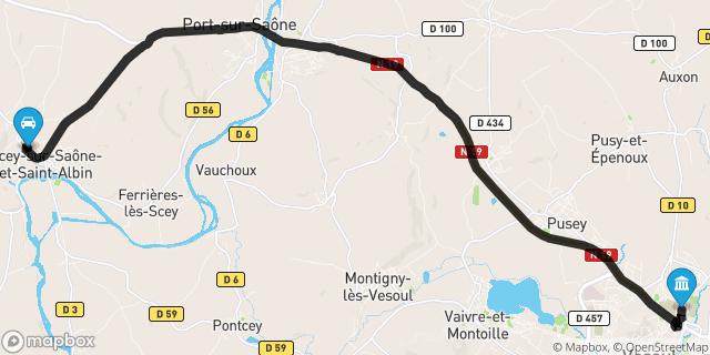 Itinéraire vers Vesoul