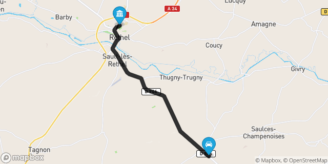 Itinéraire vers Rethel