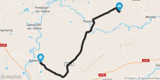 Itinéraire vers Auxonne